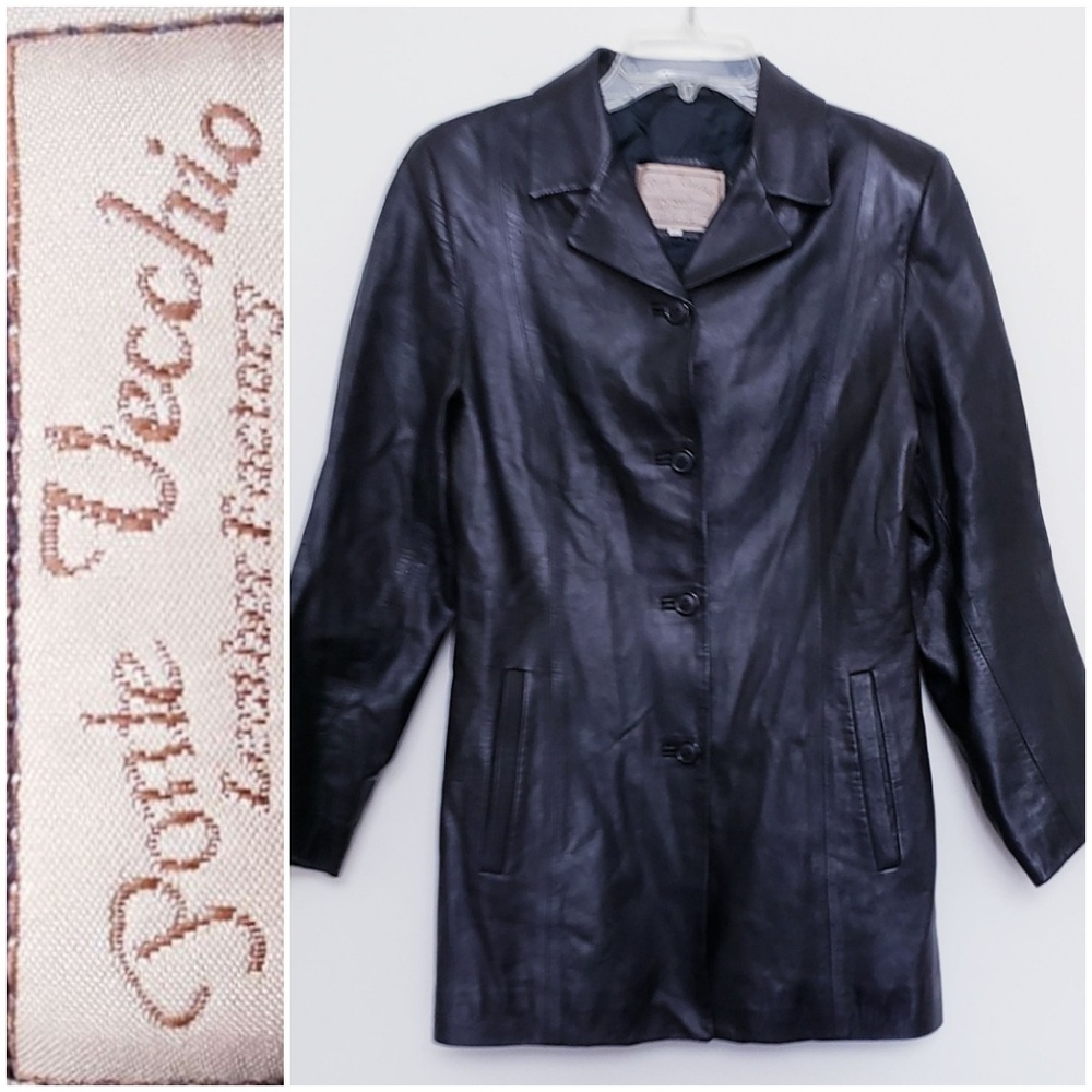 🤍🩵Ponte Vecchio Leather coat Made in Italy SMALL